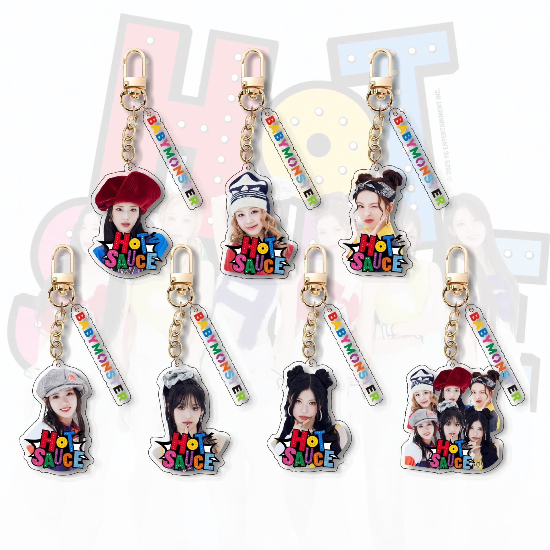 BABYMONSTER Acrylic Keychain July New Song [HOT SAUCE] Peripheral Keychain Pendant