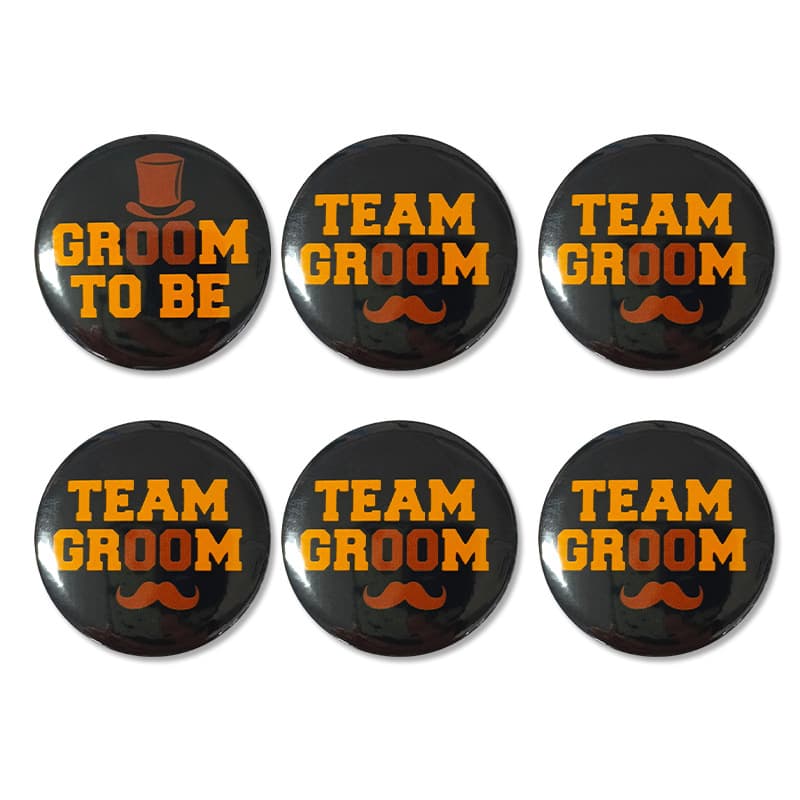 New Cross-Border Wedding Theme Badge Set for Bachelor Party Groom Tin Pin Combo Best Man Decoration Props