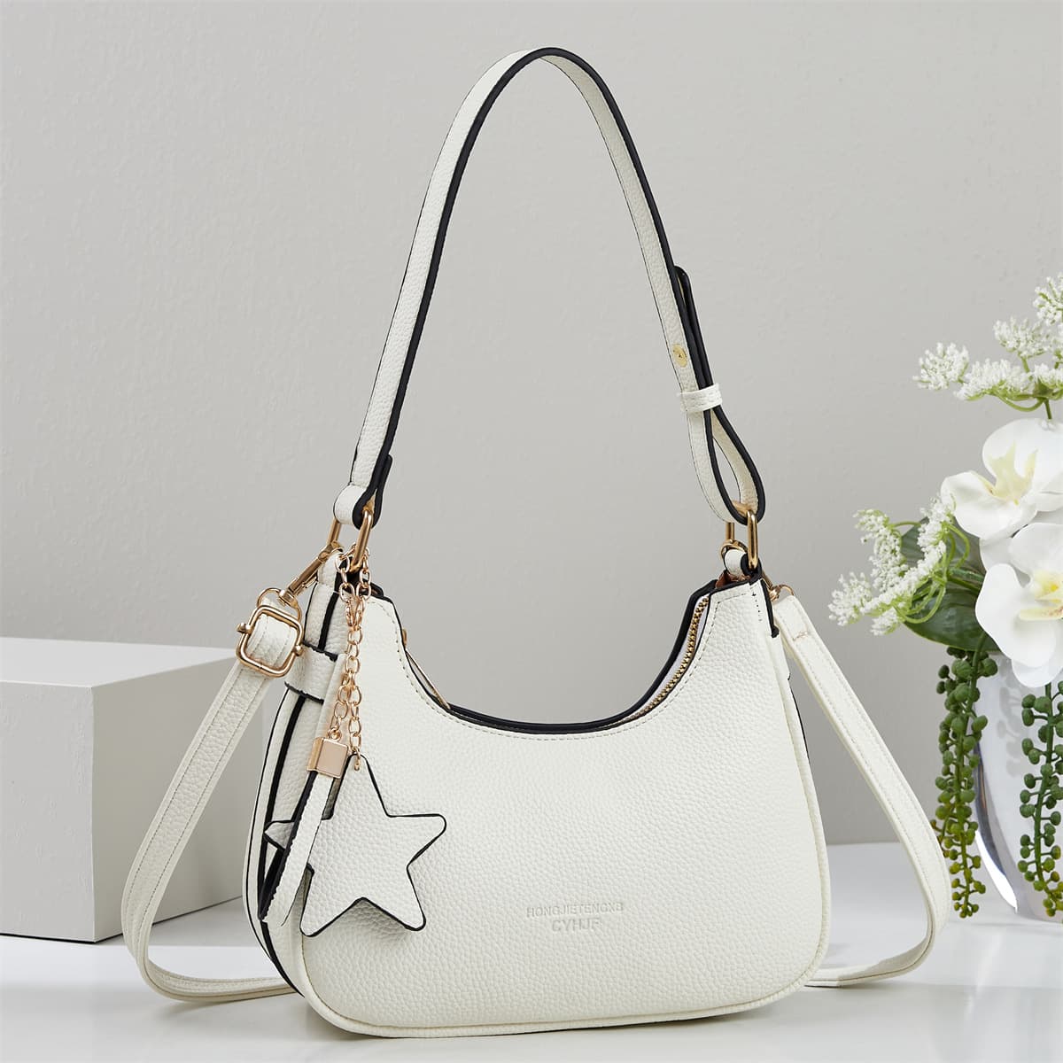 2026 New High-End Commuter Shoulder Crossbody Bag for Women, Large Capacity Underarm Bag, Light Luxury Texture, Stylish Moon Bag