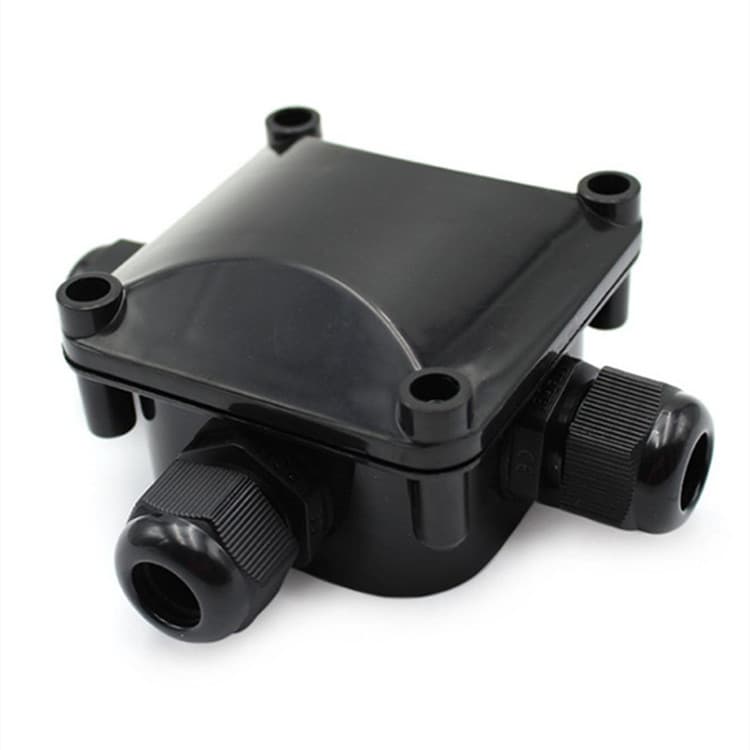 In stock IP68 T-junction, glue-free plastic box, outdoor lighting cable sealing box, one-in-two-out waterproof junction box.