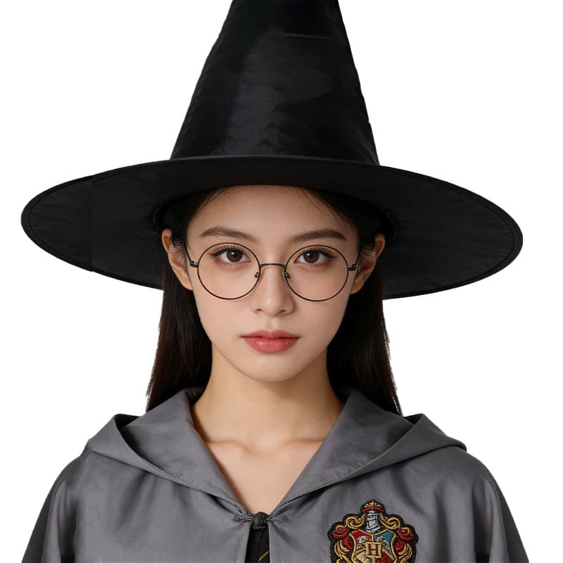 Halloween Hat Black Oxford Cloth Wizard Hat Harry Potter Cosplay Costume Prop Magic Witch Hat