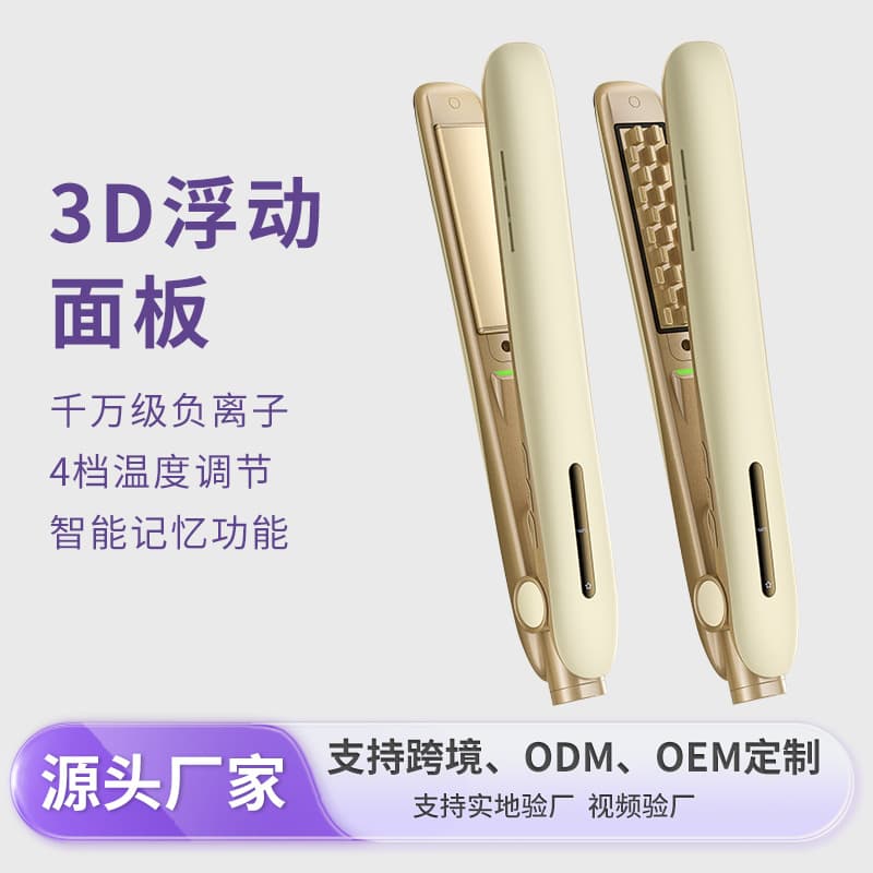 Cross-Border Electric Flat Iron Curling Iron 2-in-1 Negative Ion Hair Straightener Flat Iron Bangs Iron Home