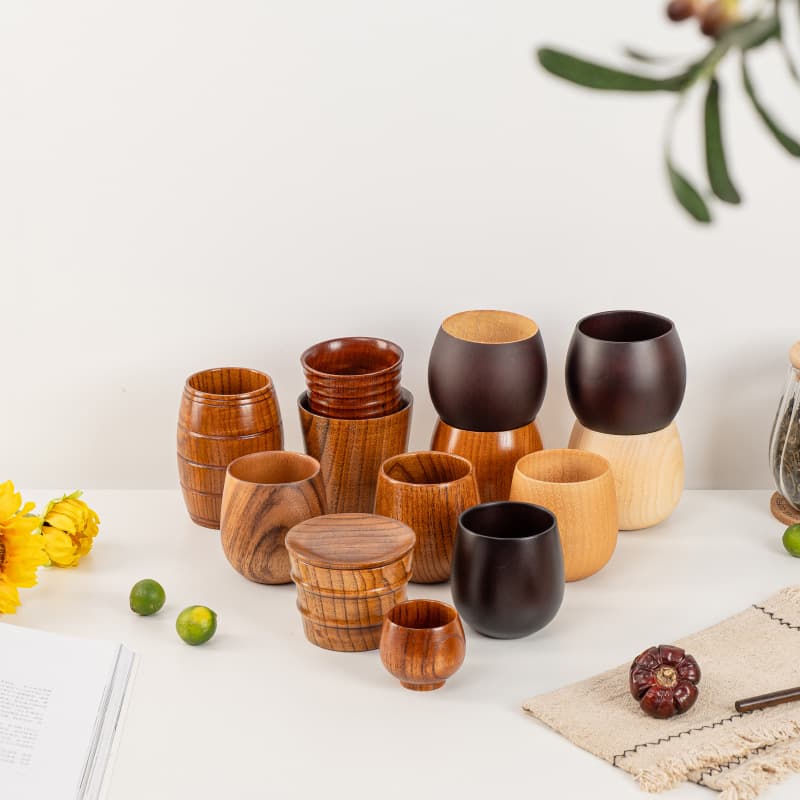 Sour Jujube Wood Belly Cup Japanese Style Wooden Retro Coffee Cup Creative Cup Beer Cup Tea Cup Custom Wholesale