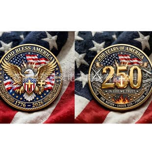 3D Relief Coin Cross-Border Hot Selling New 2026 Metal Coin 250th Anniversary Commemorative Coin Hot Sale Customizable Super Fast