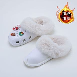 Croc Shoe Fleece Cotton Sleeve Winter Fleece-Lined Inner Liner Warm Detachable Washable Couple Sock Liner Lined Thick Fur Cotton Sleeve