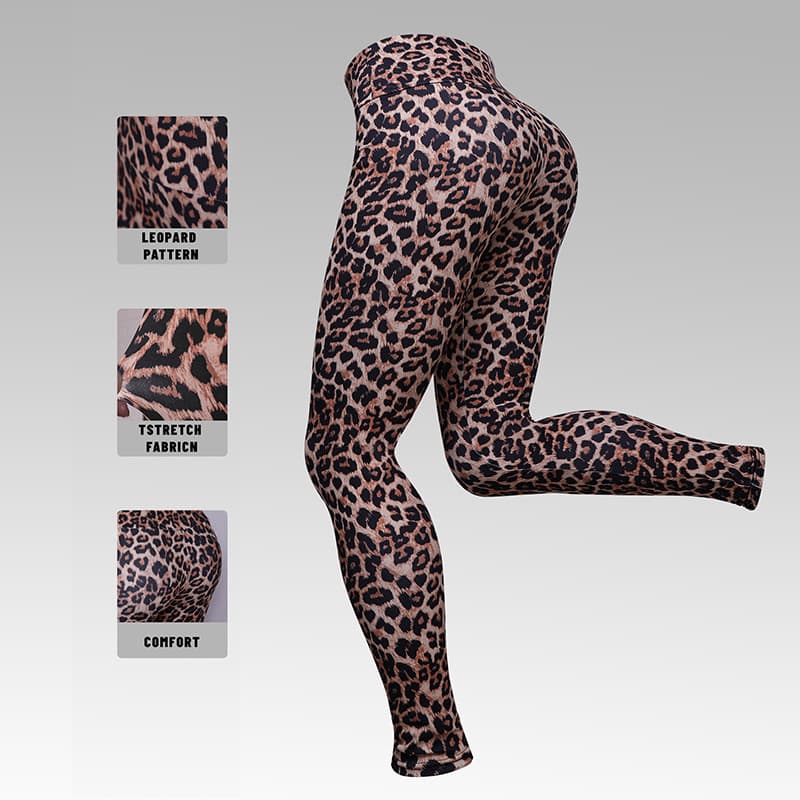 European and American Cross-border Leopard Print Series Printed Sports Leggings Women's Yoga Pants Fitness Pants Outdoor Outer Wear Tight Pants