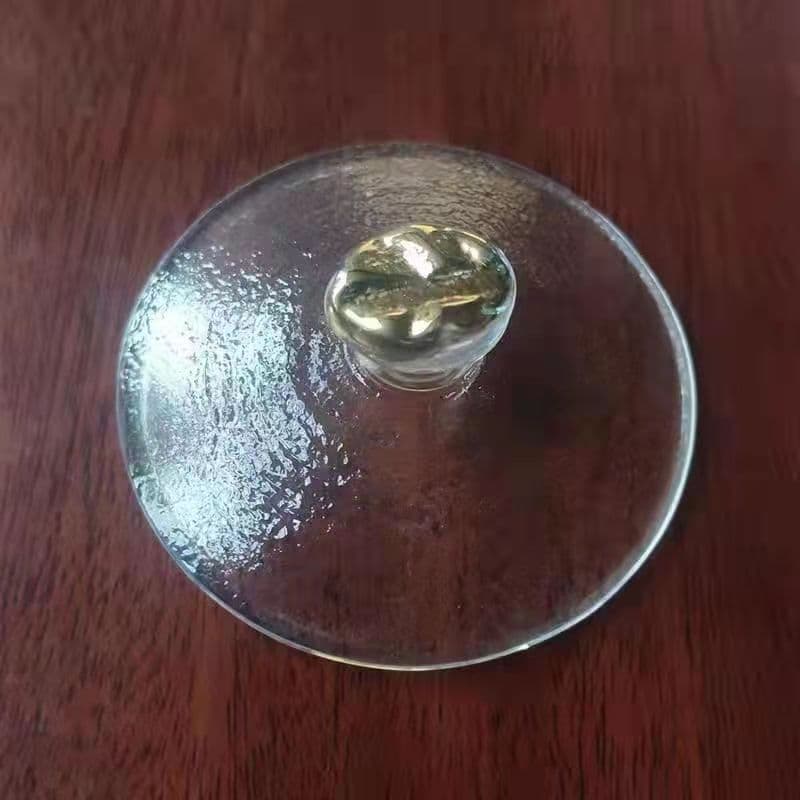 Gold-Painted Lid Gaiwan, First Snow Frosted Glass Gaiwan, Gold Foil Jinshan Gaiwan, Tea Infuser, Tea Set Accessories with Lid