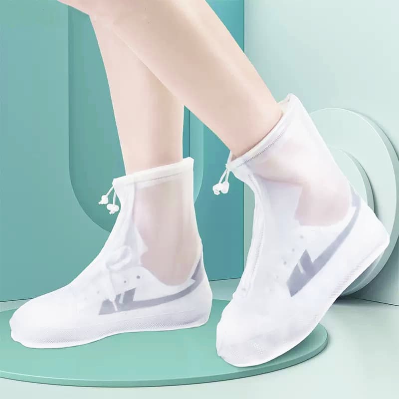 Wholesale rainproof shoe covers, outdoor waterproof, anti-slip, for adults, men and women, thickened, wear-resistant PVC rain boots, mid-calf rain shoe covers.