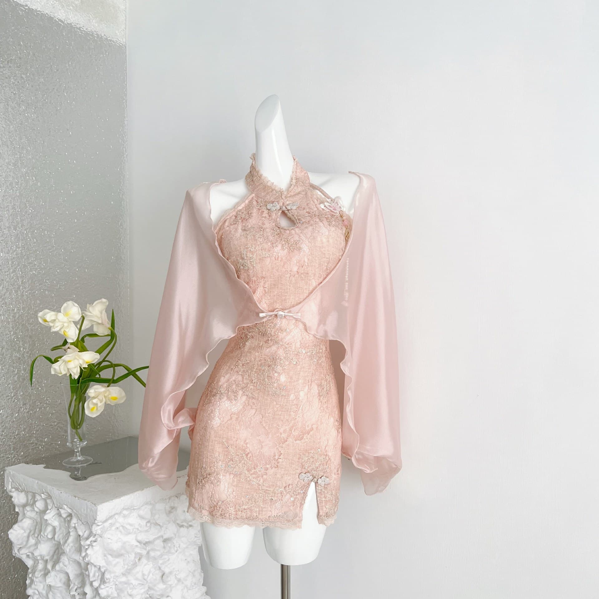Temple Mathers Jiangnan Yanyu Summer National Style New Chinese Design Cardigan Dress Improved Cheongsam Summer