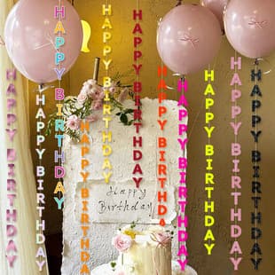 Colorful HAPPY BIRTHDAY Letter Banner Kids First Birthday Party Decoration Background Setup