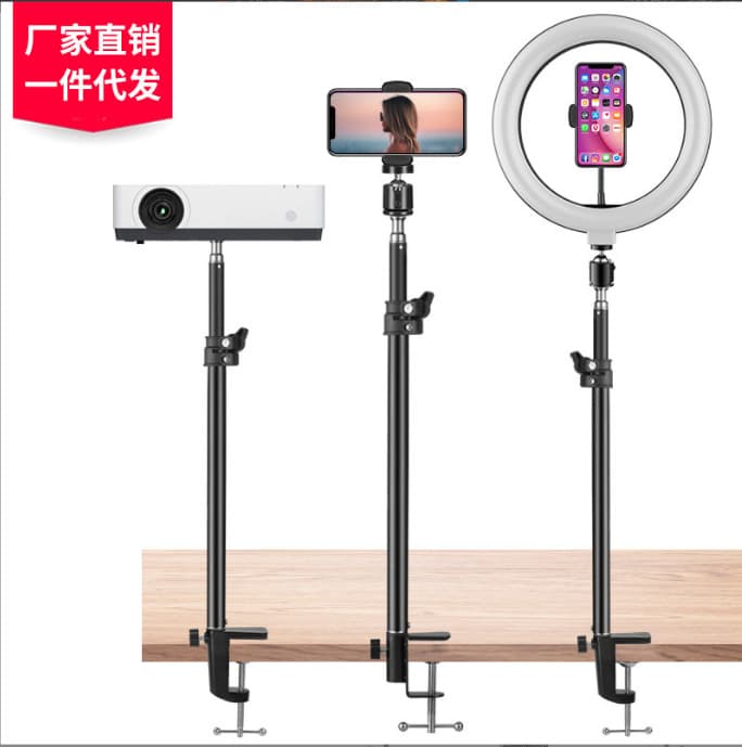 Lazy mobile phone stand influencer live streaming fill light LED desktop anchor selfie beauty TikTok video shooting photography