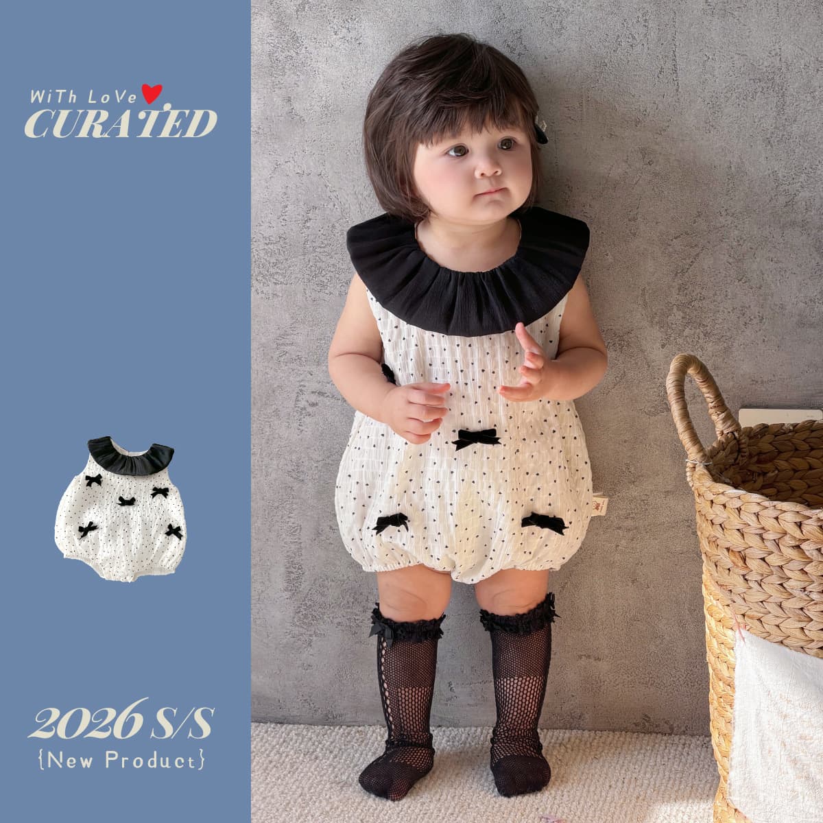 Baby girl's small fragrant bag fart clothing fashionable bow romper baby doll collar thin harem princess jumpsuit