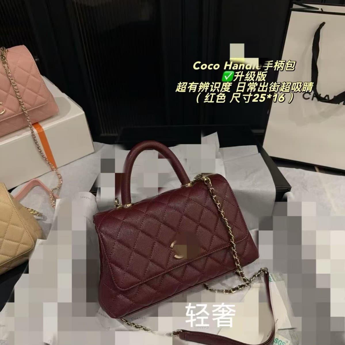 Little Fragrance Classic Handbag Accordion Bag Quilted Chain Bag Premium Versatile Fashion Shoulder Crossbody Genuine Leather Women's Bag