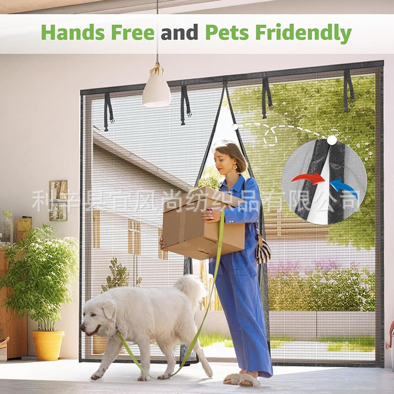 [Cross-Border Special] European and American Garage Mosquito-Proof Door Curtain, Magnetic Soft Screen Door with Large Magnets, Retractable