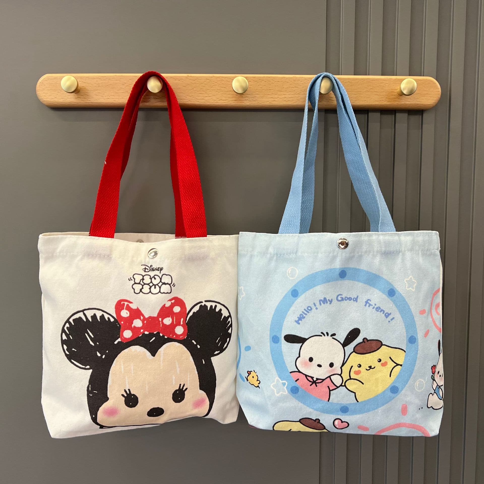 Canvas bag printing children's canvas bag storage bag baby bottle diaper bag baby hanging bag baby large capacity printing