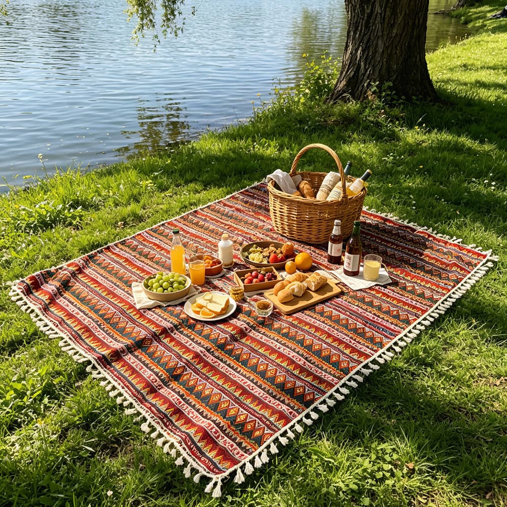 Spring picnic mat, outdoor mat, camping mat, moisture-proof fabric mat, thickened picnic mat, home picnic cloth