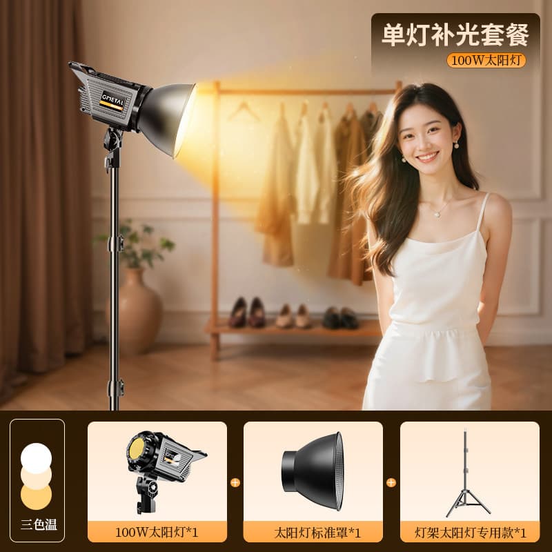 200W Live Streaming Fill Light Professional Studio Equipment Set with Spherical Beauty Light for Photography and Video Recording