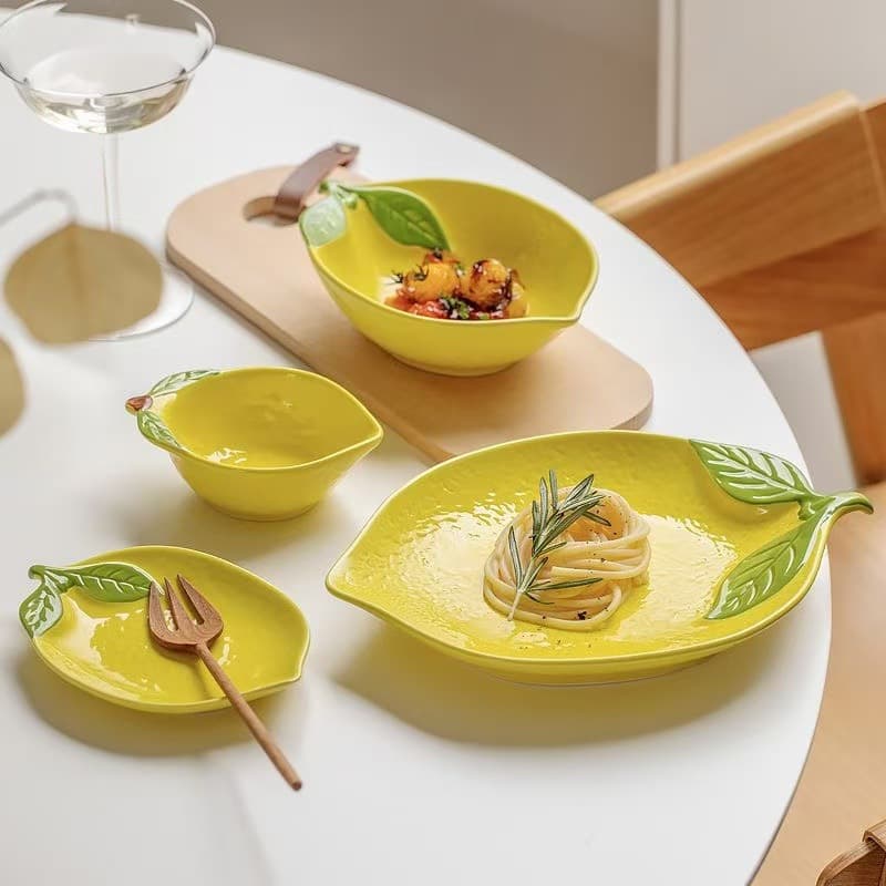 Lemon cute creative girl children student home ceramic dessert salad bowl rice bowl plate plate tableware