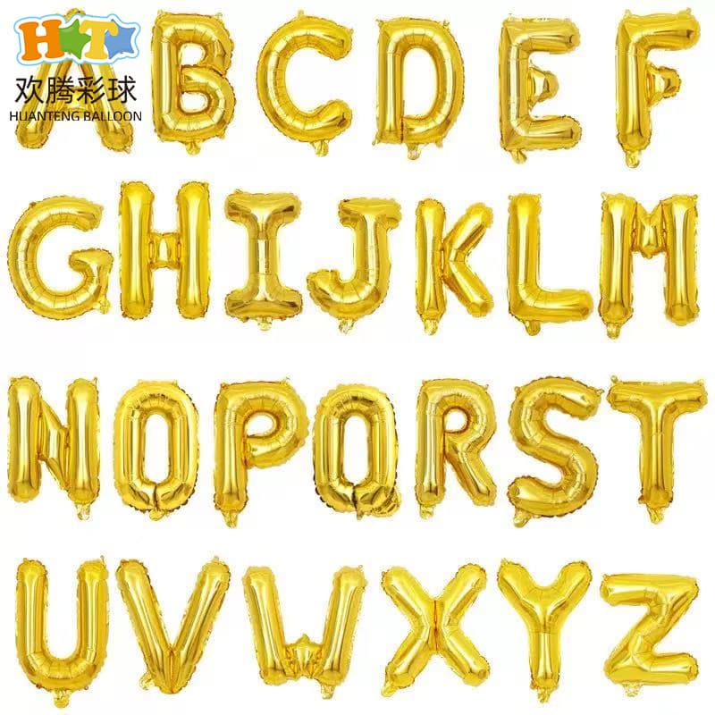 US Slim 16-inch Letter Foil Balloon Birthday Party Decoration Aluminum Film Balloon Wedding Proposal Balloon