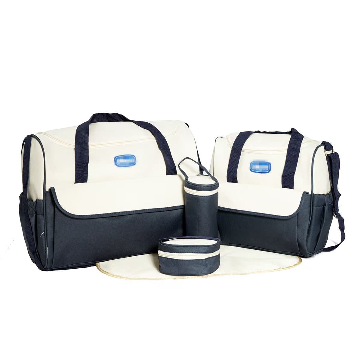 Foreign Trade Quilted Plaid Diaper Bag 5-Piece Set Multifunctional Large Capacity Shoulder Crossbody Mom Bag Diaper Organizer