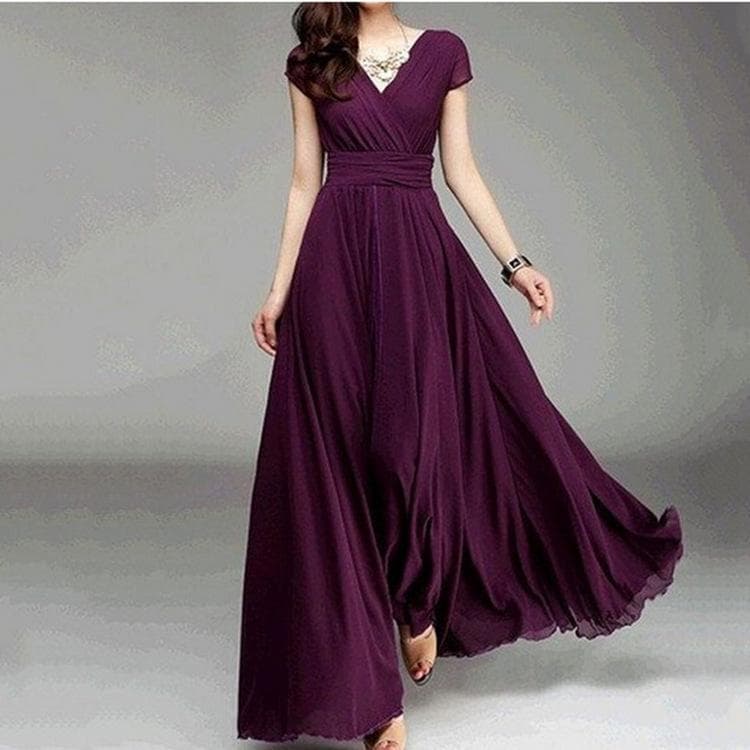 Boho Dresses for Women Plus Size Elegant Wrap V Short