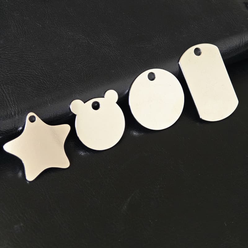 Stainless steel round plate metal pendant laser engraving number number logo tag blank material wholesale