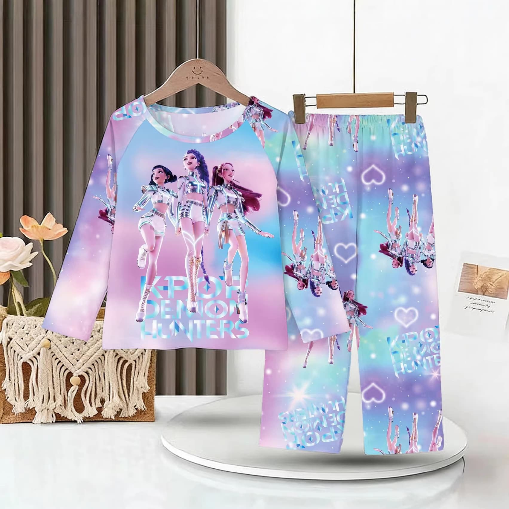 New Witch Hunters Children's Pajamas Long Sleeve Cartoon Girls Baby Middle and Older Children Home Clothes Set Cross-Border Wholesale