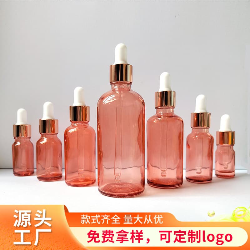 Spot 5ml 10ml 15ml 20ml 50ml 100ml pink essential oil bottle hair oil essence bottle dropper bottle