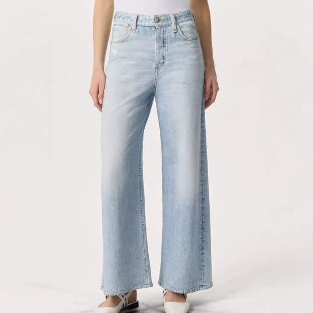 Cross-border Europe and America High-waist Washed Jeans for Women, Slimming, Versatile, Loose Straight-leg Long Pants, Streetwear Brand