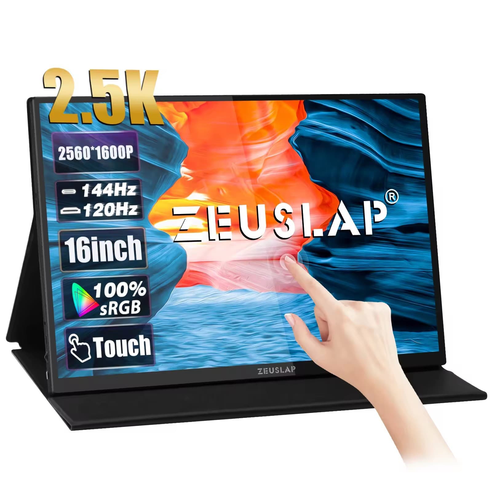 ZEUSLAP portable monitor 2560*1600PS4 display computer with dual screen 144Hz Netflix HD version