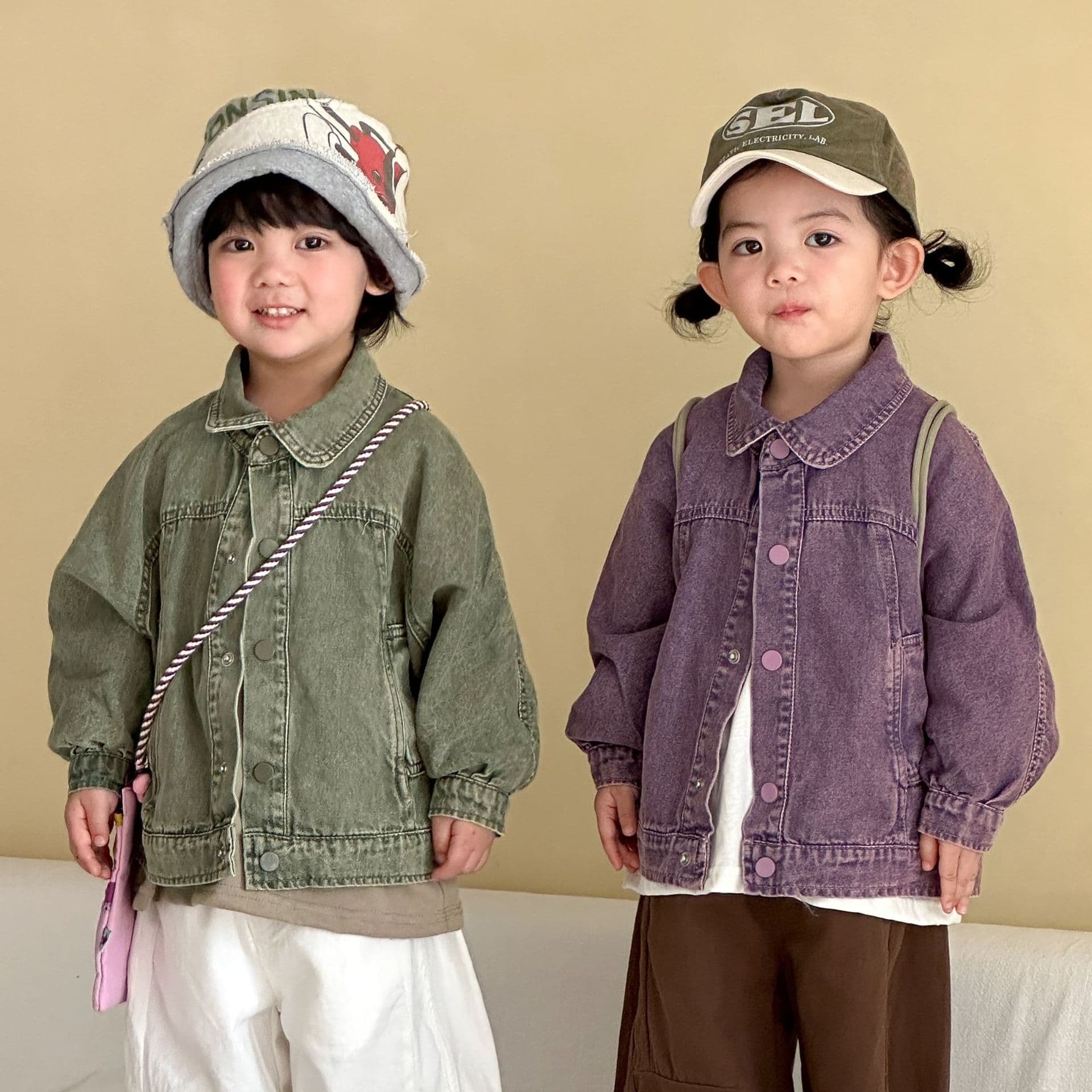 Children's Denim Jacket Girls' Spring Clothing 2026 New Spring and Autumn Loose Boys' Jackets Korean Style Baby Tops