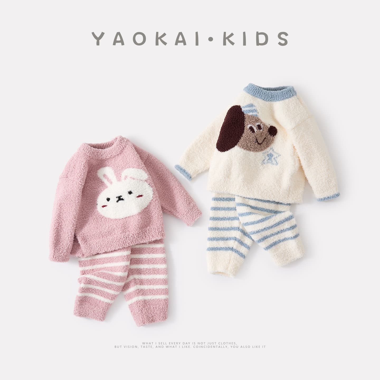 2025 Autumn and Winter New Infant and Toddler Half-Fleece Home Clothes Set Baby Girl Cartoon Wool Sweater Home Two-piece Set