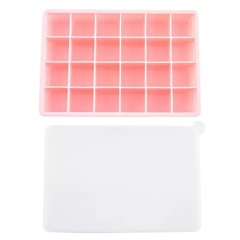 Amazon Hot Selling Silicone Ice Cube Mold Summer Cooling Essential Kitchen Tool Silicone Ice Tray 24 Grids