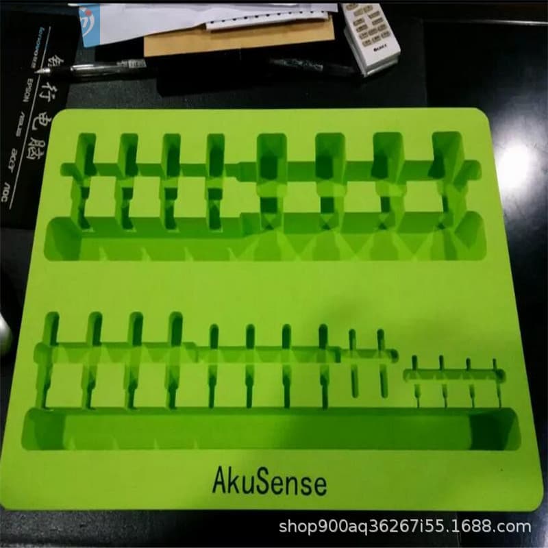 Shockproof and Impact-Resistant Flocked EVA Foam with Custom Slotted Adhesive Strips, High Hardness, for Tea Gift Boxes, Porcelain, and Tea Canisters