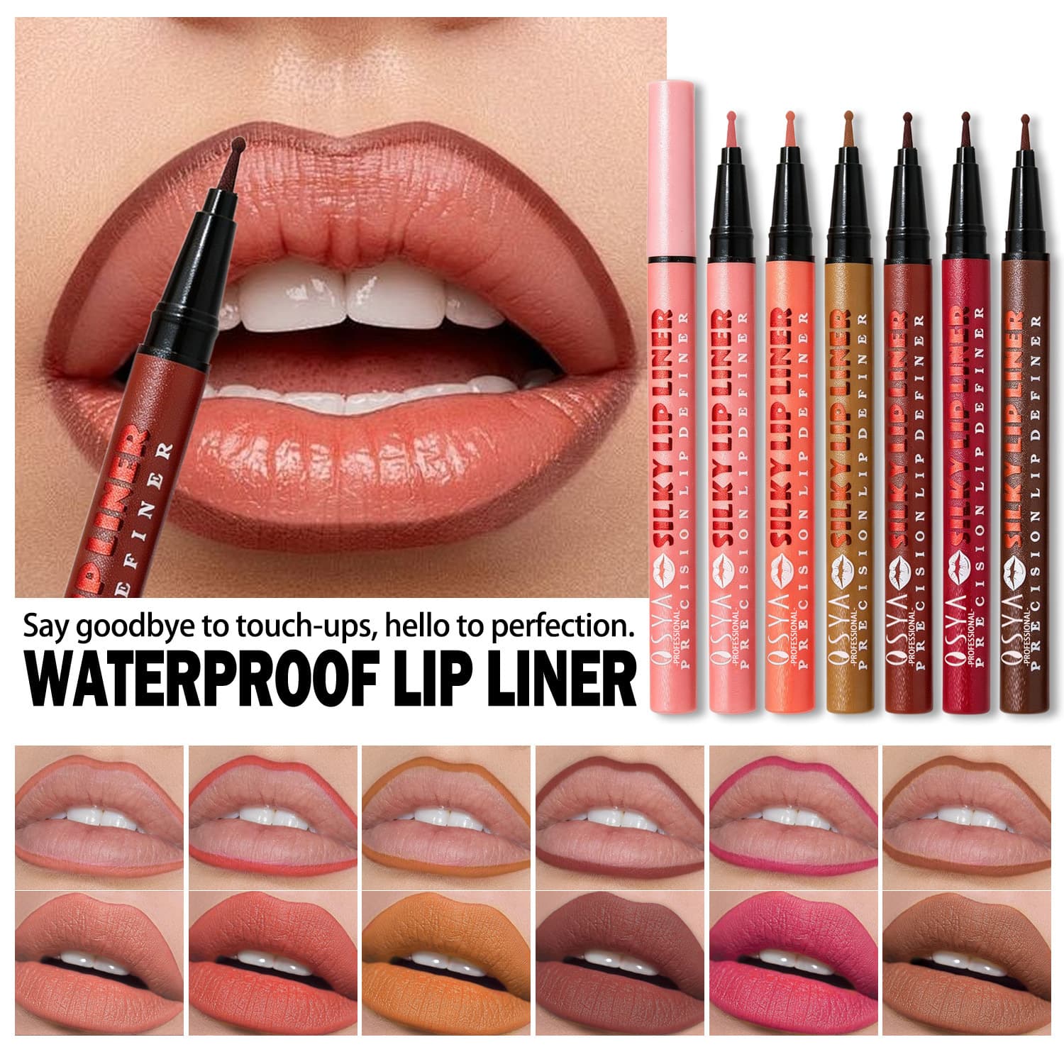 OSYA Lip Liner Pencil - Smooth, Waterproof, Long-Lasting, Highly Pigmented, Matte Texture, Easy to Apply and Outline, Cross-Border Supply