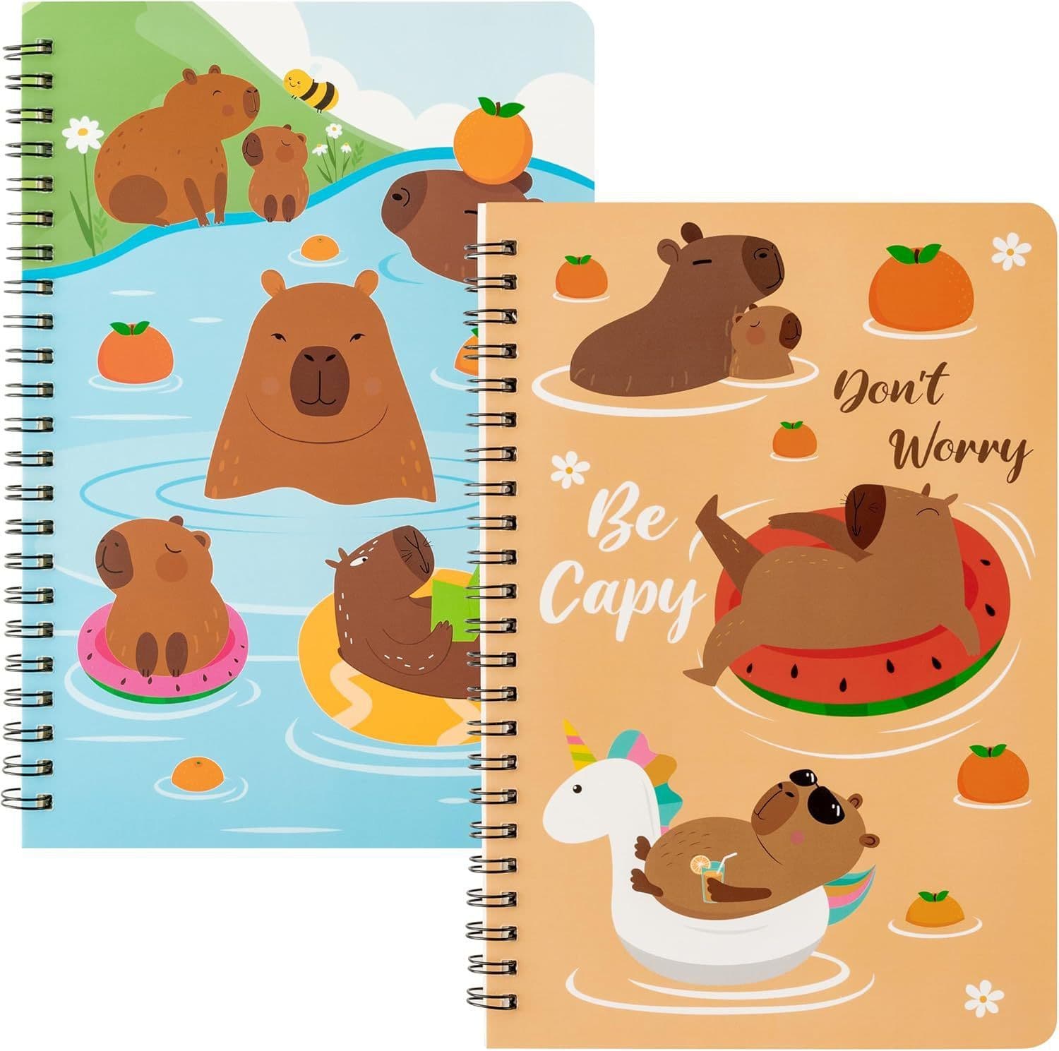 Cross-Border Kapibara Coil Notebook Set with Various Cartoon Patterns Spiral Notebook Student Notebook Planner