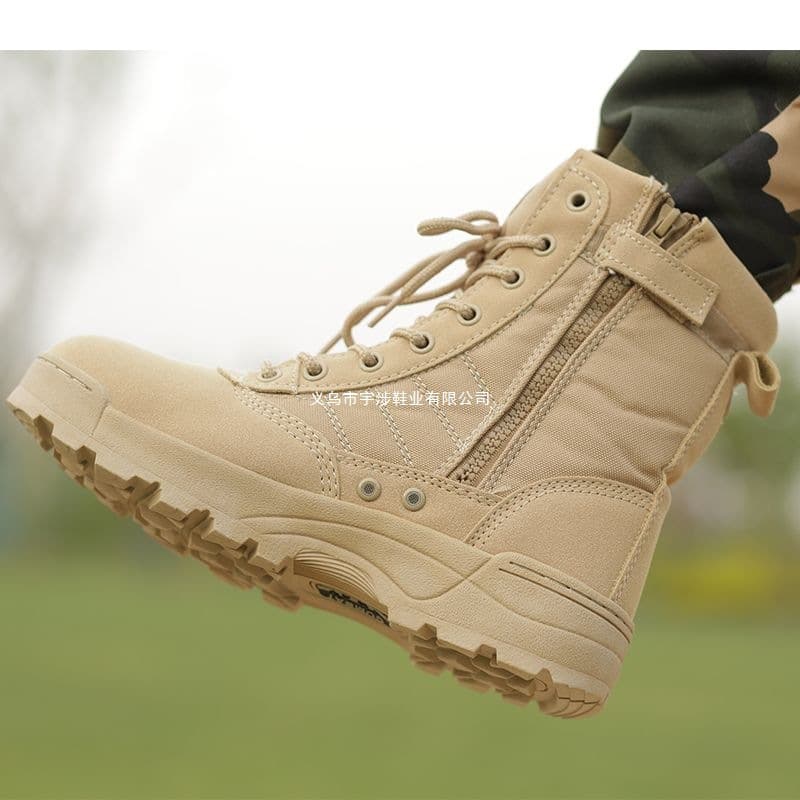 Spring/Summer Combat Training Boots High-Top Breathable Hiking Shoes Men's Tactical Boots Outdoor Trekking Shoes Martin Boots Fashion