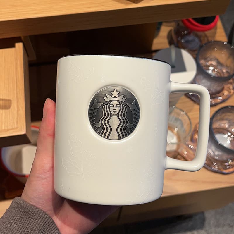 Starbucks Cup Enamel Coffee Planting Copper Badge Mug High Aesthetic Spring Fox Cute Rabbit Ceramic Water Cup