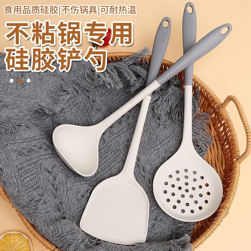 Silicone Spatula Soup Spoon for Non-Stick Pans, Food Grade Baby Food Tool, Home Use, High Temperature Resistant, Mini Spatula Full Set