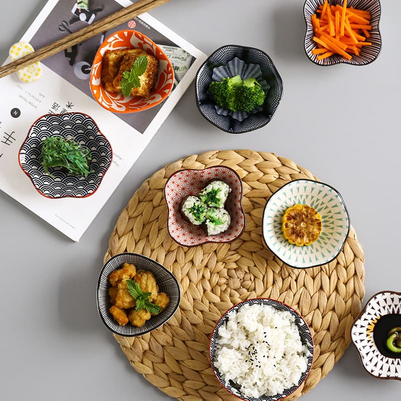 Japanese-style Vinegar Soy Sauce Dish, Home Use, Underglaze Color, Hotel & Restaurant Dim Sum Dipping Sauce & Wasabi Plate