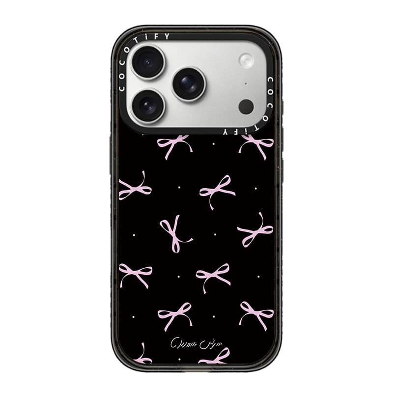 Black Butterfly Bow Ribbon C-Style Magnetic Case Compatible with Apple 17 Pro Max, 16 Plus/15, Trendy 14 for Women