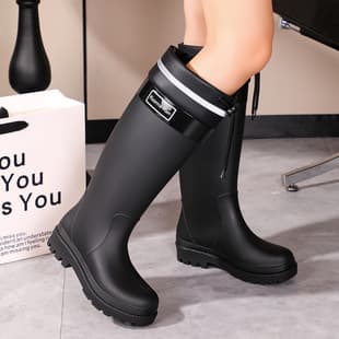 New Fashion Women's Shoes Extra High Women's Rain Boots Wading Shoes Height-increasing Waterproof Women's Rubber Shoes Non-slip