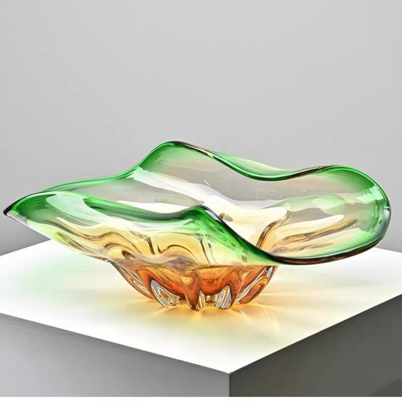Designer Glass Fruit Plate Sample Room Coffee Table Dining Table Creative Storage Colored Glaze Fruit Plate Light Luxury Decoration