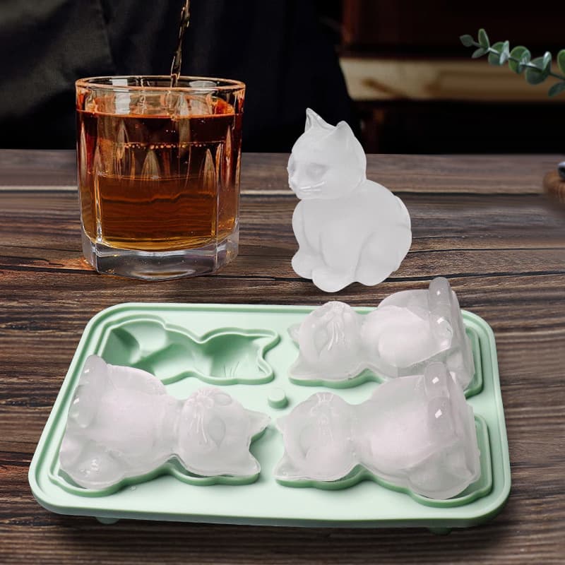 Amazon Best-Selling Silicone Ice Cube Tray Animal Cat Ice Mold Whiskey Ice Ball Ice Cube Maker Ice Box