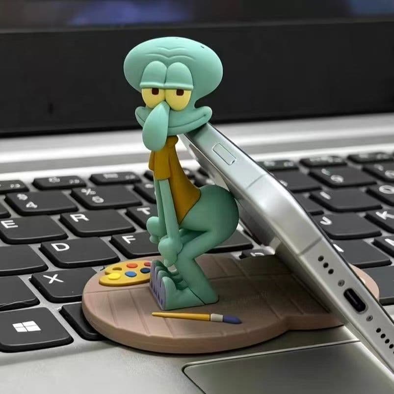 New Squidward mobile phone holder, stable and creative cartoon Spongebob figure, gift decoration accessory