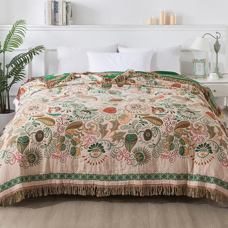 Four-Layer Pure Cotton Gauze Towel Blanket, Single/Double Gauze Summer Blanket, Office Air Conditioning Throw Blanket, All-Cotton Towel Blanket