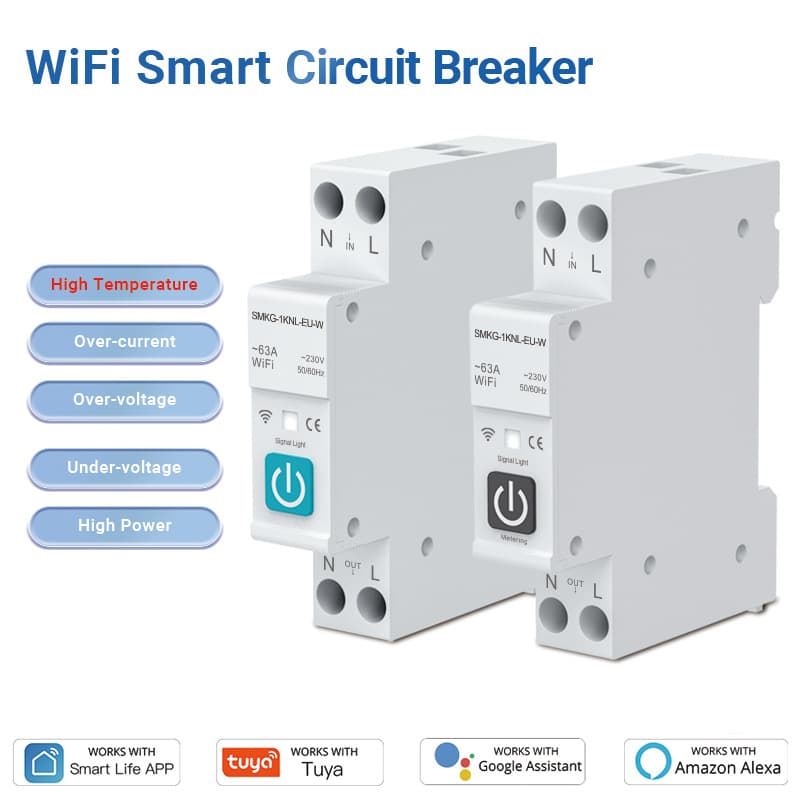 WIFI graffiti smart circuit breaker APP remote timer, power meter, overcurrent and overvoltage protection alarm air switch