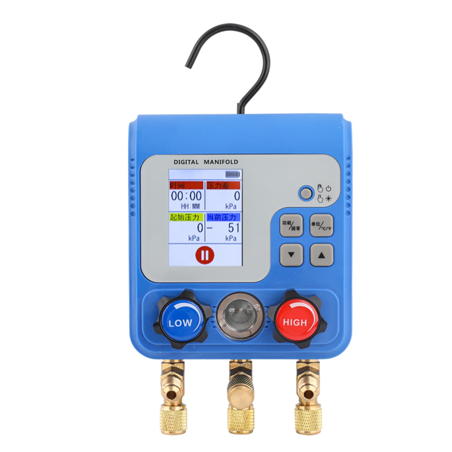 523 Car Air Conditioning Digital Display Refrigerant Charging Vacuum Pressure Gauge Liquid Charging Refrigeration Repair Electronic Refrigerant Meter New