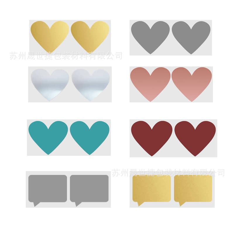 DIY Scratch-off Postcards, Surprise Scratch Film, Coating Stickers, Magic Stickers, Heart-shaped Speech Bubbles in Multiple Colors