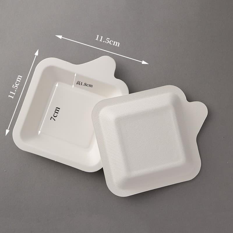 Cake rectangular paper plates disposable baking dinner plates square pulp plates 4-inch 6-inch 8-inch square dishes paper trays